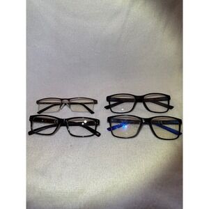 Foster Grant & Other Reading Glasses Mens OS Black Blue  4 Pair Bundle Rectangle
